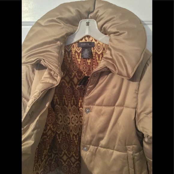 Gorgeous puffy jacket tan street wear winter sz M - Picture 4 of 5